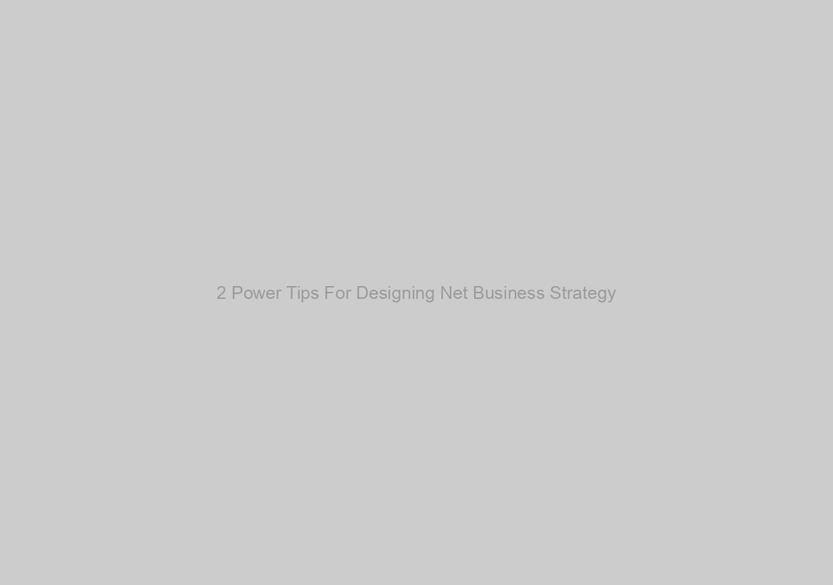 2 Power Tips For Designing Net Business Strategy